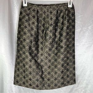 Vintage Black & Gold Brocade Skirt 6P – Gothic Baroque Chic Y2K Dark Academia